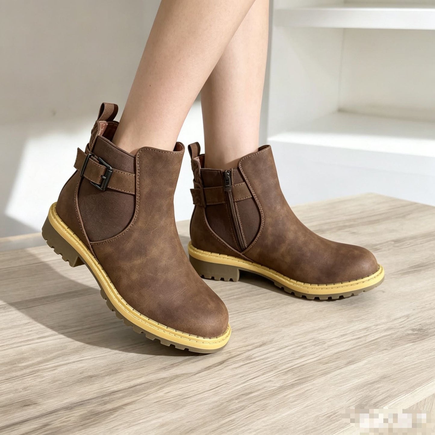Brown Buckle Boot