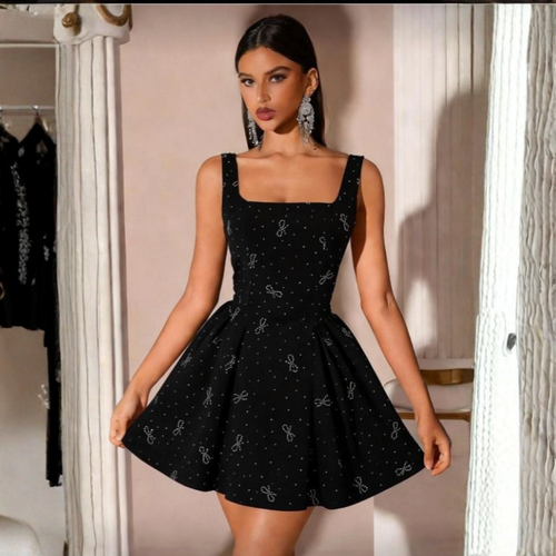 Suede Bow Dress