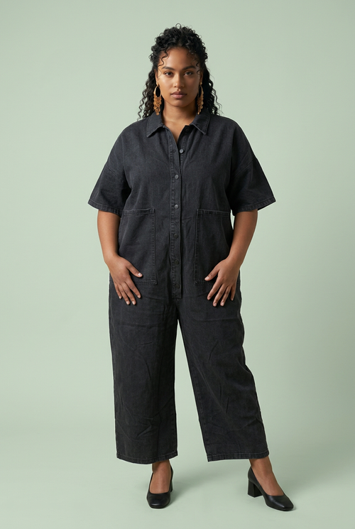 Charcoal Denim Jumpsuit