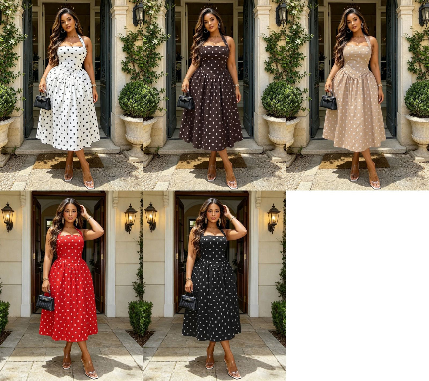 Elegent Polka Dot Dress