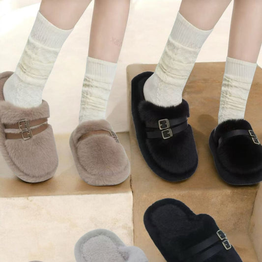 Buckle Fur Slipper