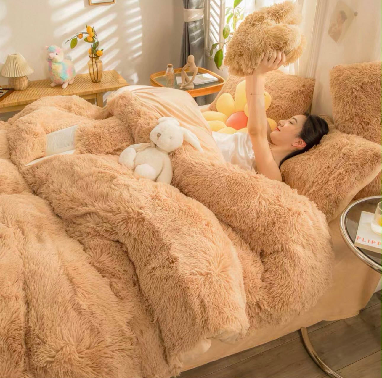 3pcs Fluffy Blanket